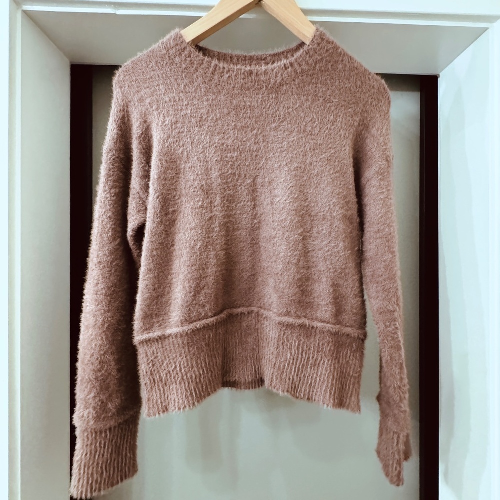 Nordstrom Sweater Knit RoseWood Mauve Soft Fuzzy Extra Small NEW